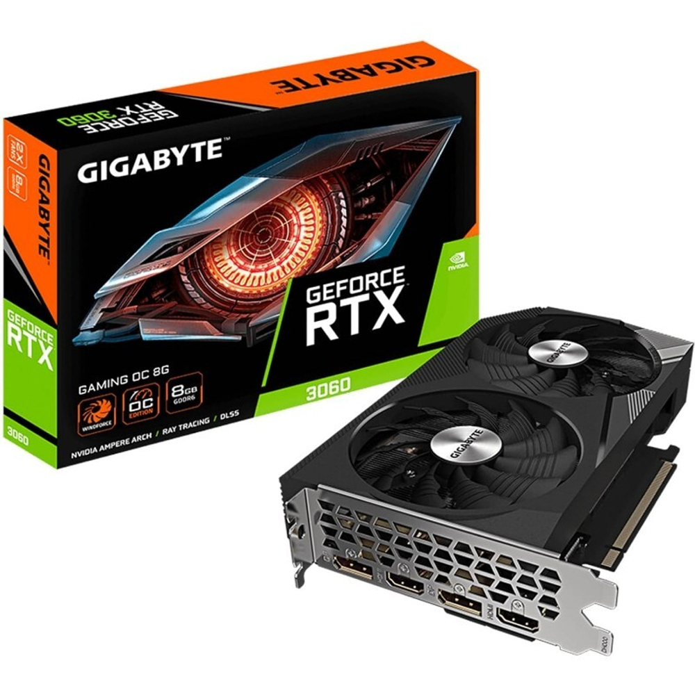 Видеокарта GIGABYTE GeForce RTX™ 3060 GAMING OC 8G GDDR6, 1807 МГц (rev. 2.0)