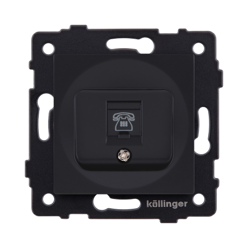 Розетка телефонная RJ11, черный матовый Kollinger REA-009BM для Aspekt, Eleganz, Reflex
