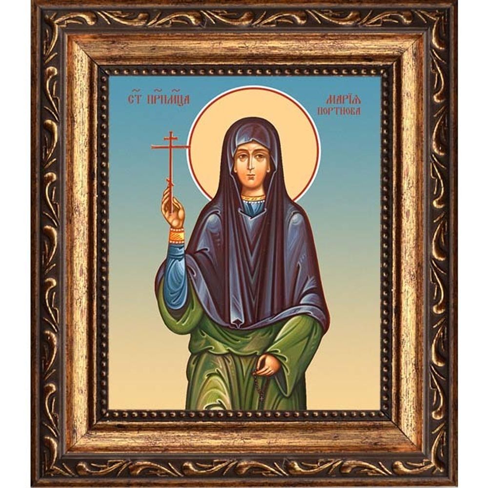 Мария Портнова преподобномученица. Икона на холсте.