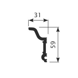 Карниз Ecopolymer, 59x31 мм
