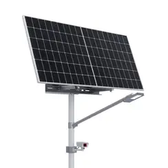 Автономная система видеонаблюдения с освещением на опоре (солнечная панель 585 Вт)