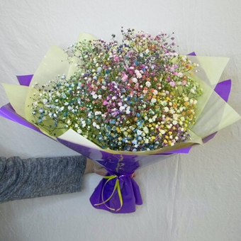 Букет из 5 веточек радужной гипсофилы