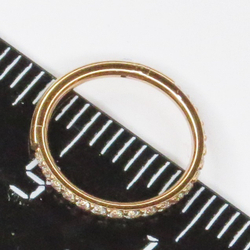 Кольцо для пирсинга, кликер 10 мм с кристаллом, толщина 1,2 мм. Титан G23. Цвет - розовое золото 1 шт