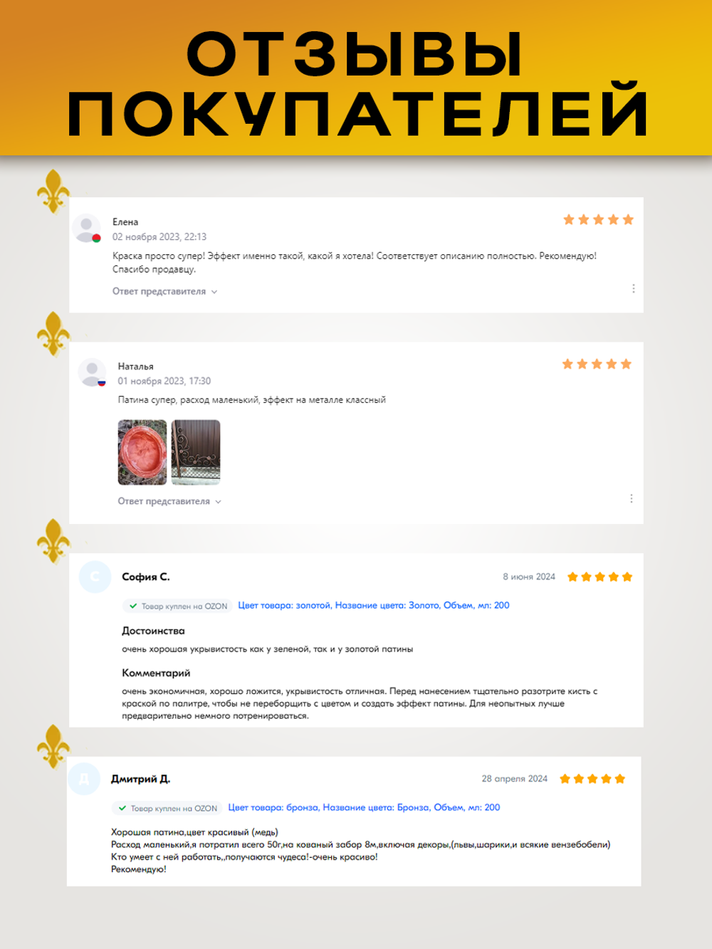 Патина для наружных работ по металлу «Бронза»