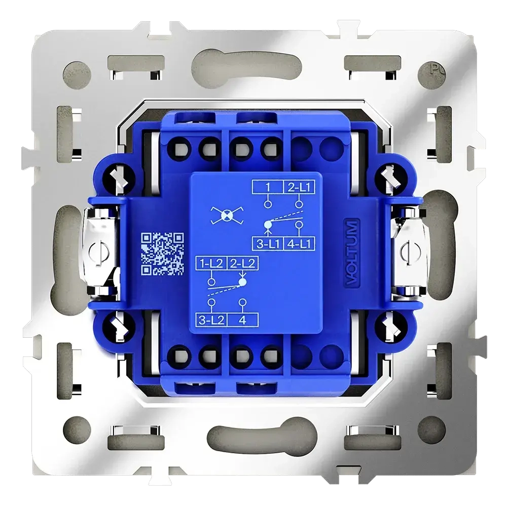 Перекрестный переключатель встраиваемый VOLTUM S70 одноклавишный 10А, (шелк)