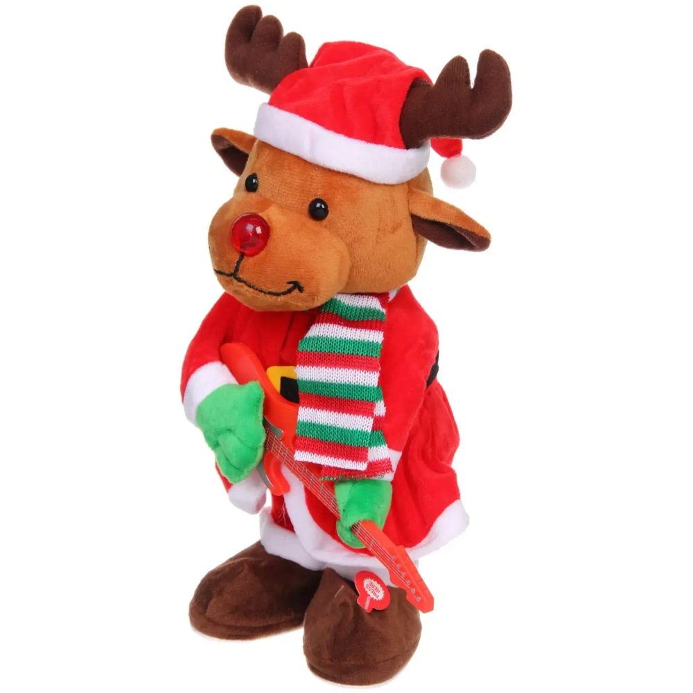 Музыкальная игрушка «Новогодний оленёнок с гитарой» 14,5*20*40 см