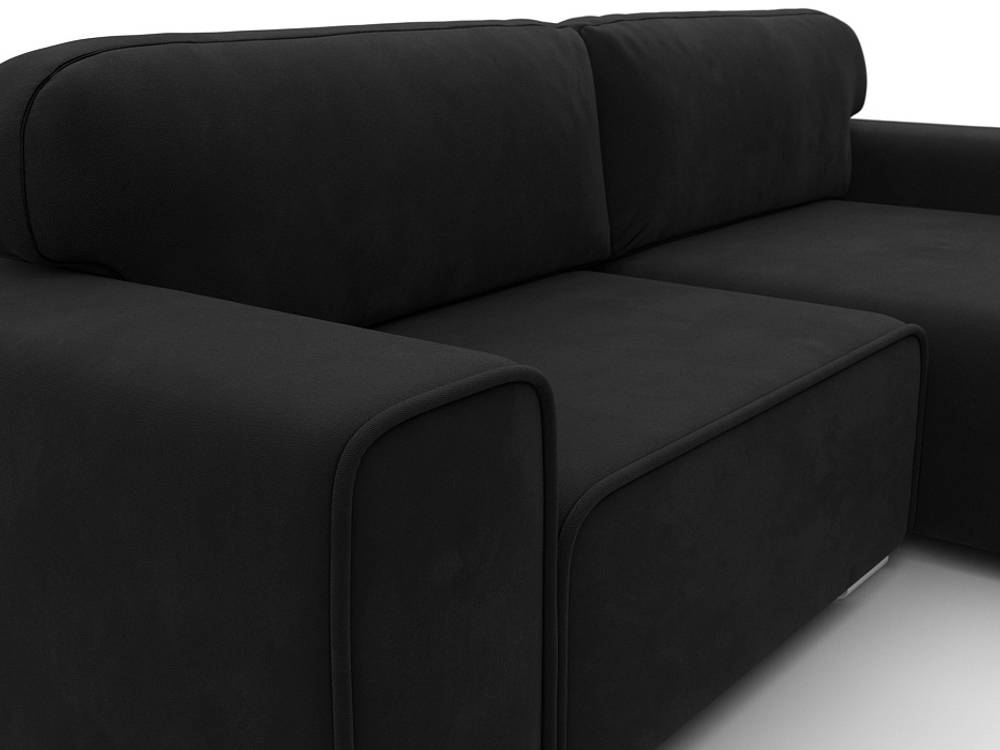 Диван угловой Лига-029 МИКРОВЕЛЬВЕТ Черный