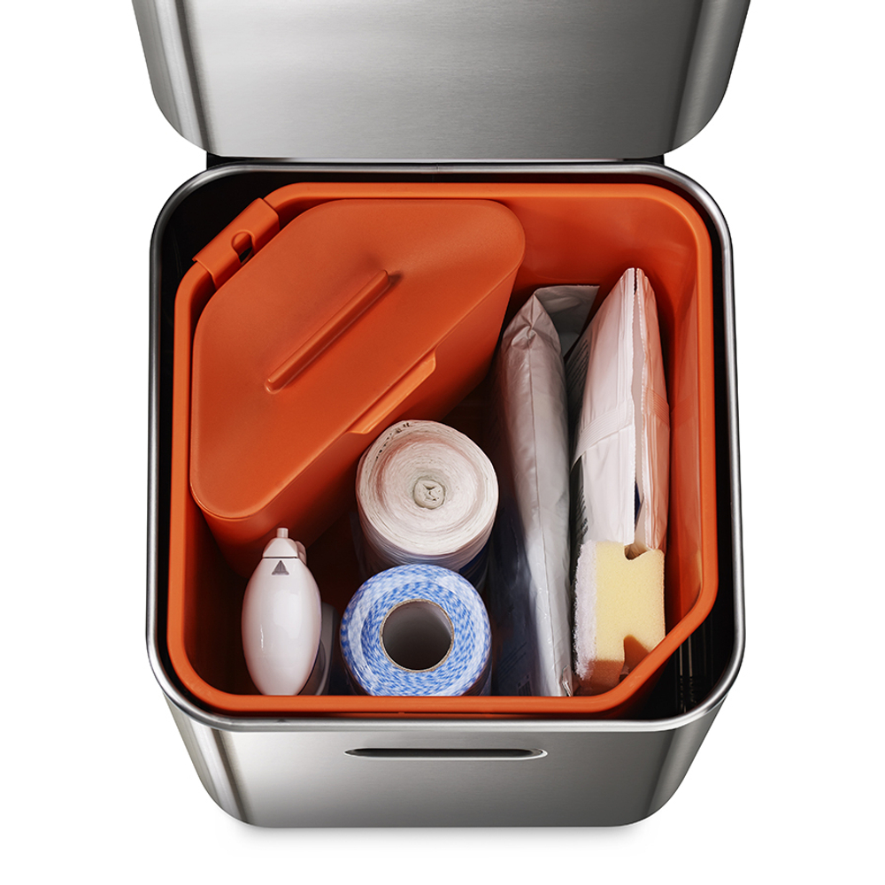 Контейнер для мусора с двумя баками totem compact, 40 л, нержавеющая сталь