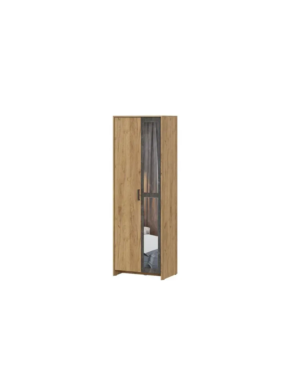 Шкаф для одежды распашной с зеркалом и полками 70х50х210 см