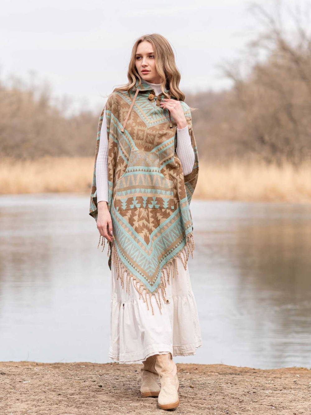 пончо женское