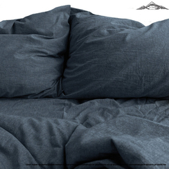 Вареный (стираный) хлопок, цв.Графитово-синий меланж | ш.250 см | 145 г/м² | хлопок-100%