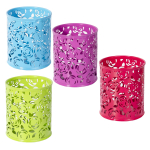 Подставка-стакан для канцтоваров Alingar, металлическая, круглая, узор "Розы", ассорти