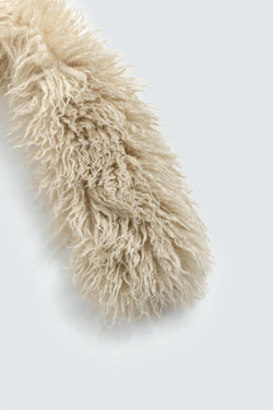 ZARA HARRY LAMBERT X DISNEY ШАРФ ИЗ ИСКУССТВЕННОГО МЕХА, ЭКРЮ