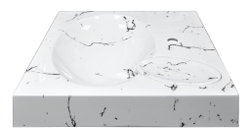 Раковина над стиральной машиной Carmen (605*602*85) Белый мрамор+сифон