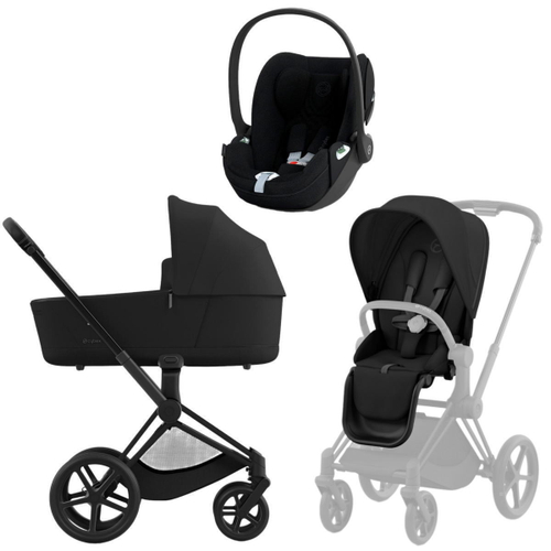 Коляска 3 в 1 Cybex Priam IV Matt Black complete и автокресло Cloud T i-Size Sepia Black Plus Sepia Black