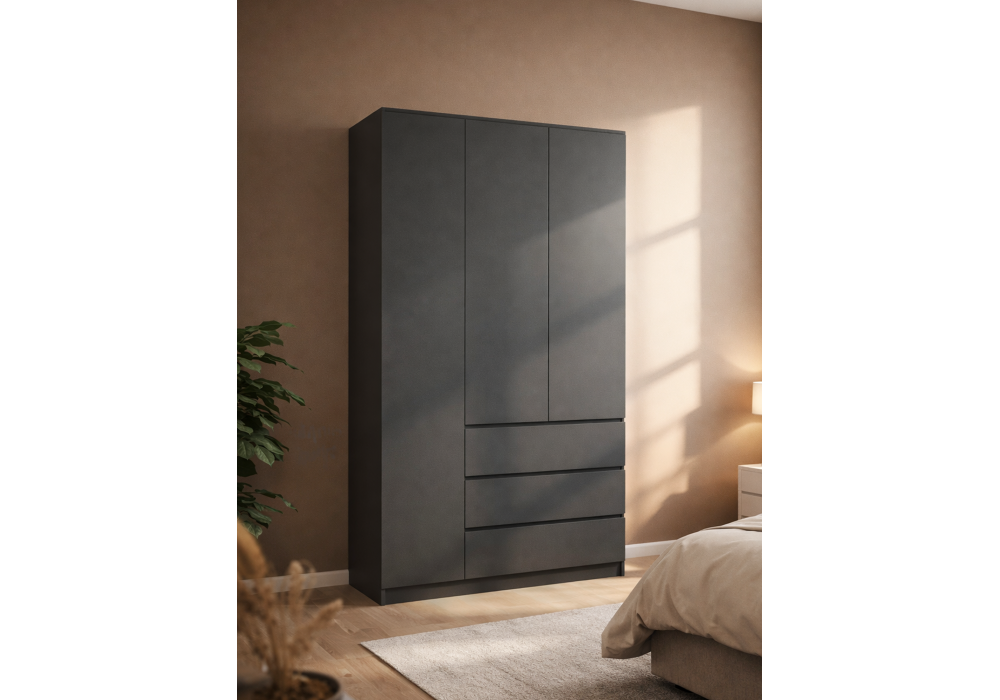 Шкаф Woodville Мадера ШМ 1200 ЛДСП графит