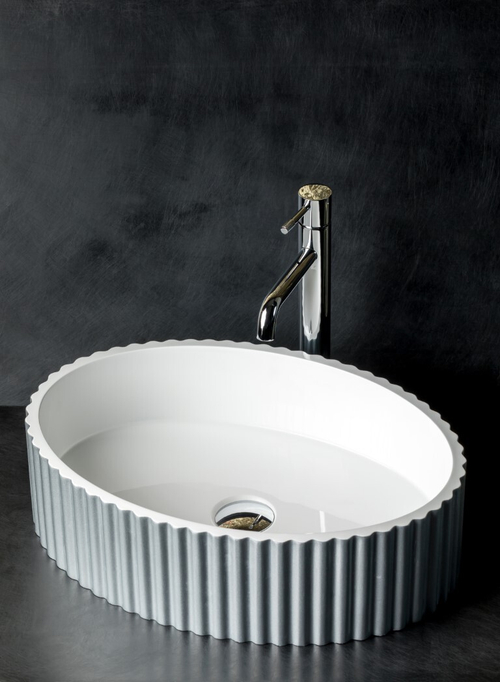 Boheme Раковина Canale рифл глянец серебро