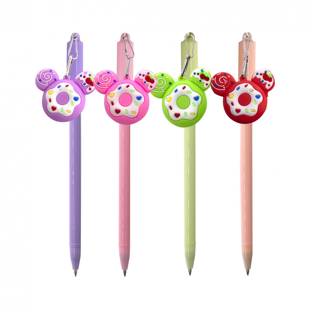 Ручка шариковая Alingar, " Донат ", 0,7 мм, синяя, с брелком, круглый, цветной, пластиковый корпус, картонная упаковка