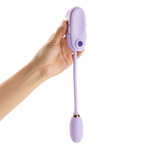 Фиолетовое силиконовое виброяйцо с вакуумным стимулятором в роскошной сумочки Otouch Louis Vibrator Dual Clitoral Suction & G-spot Vibrating Egg Purple