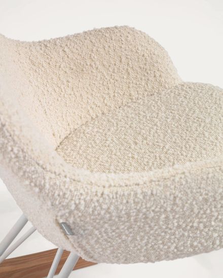 Детское кресло-качалка Joey из белой ткани букле