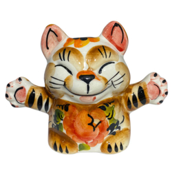 Фигурка Кот манэки цветная гжель