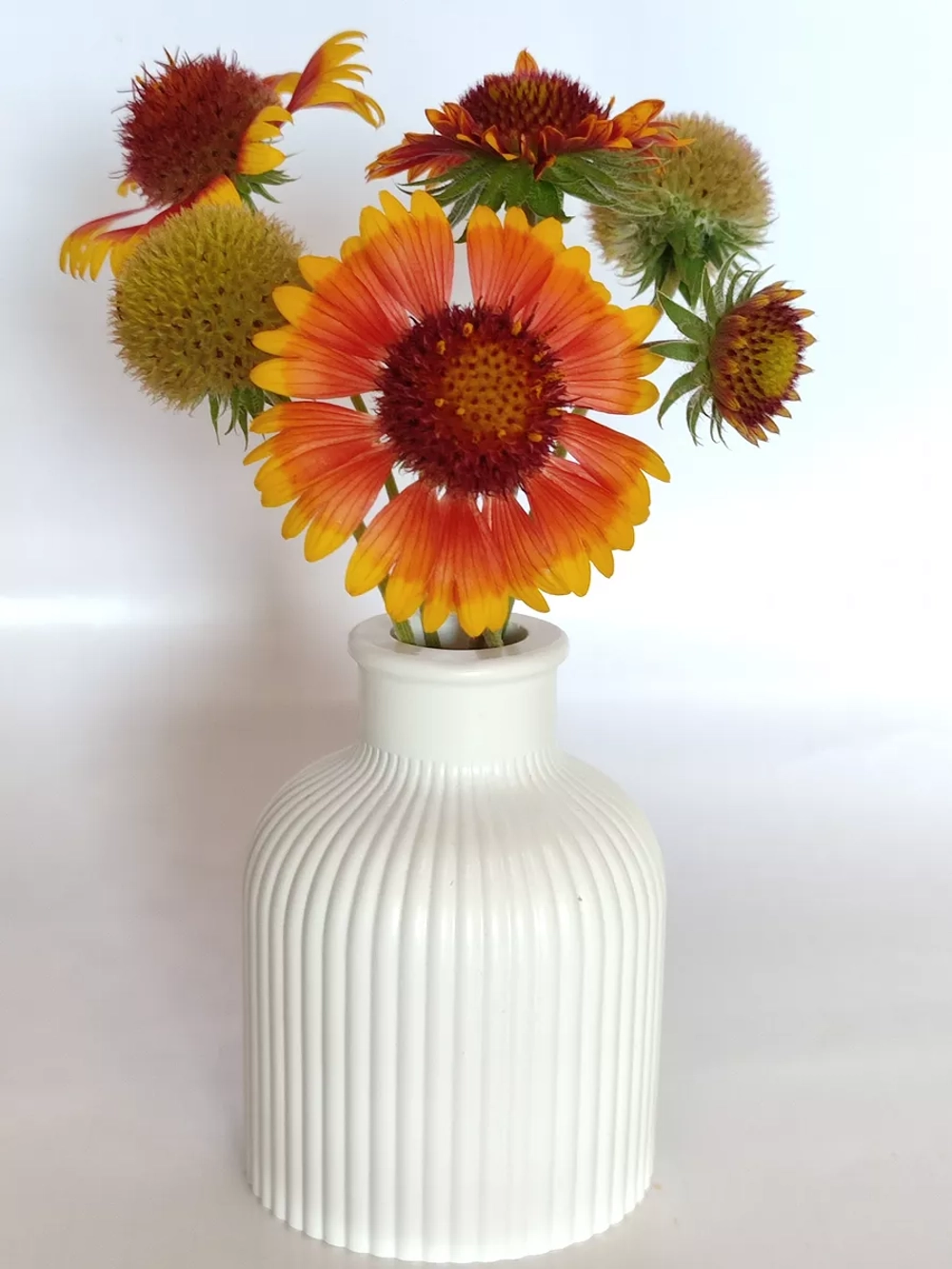 Ваза декоративная из гипса для сухоцветов