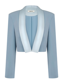 Жакет короткий с лацками из атласа