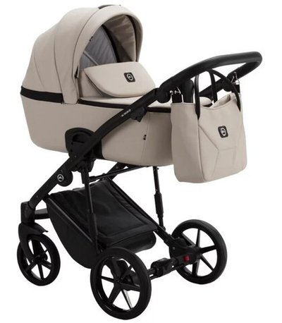 Детская коляска Adamex Mobi Deluxe 3 в 1 M-SA07 (СВЕТЛО-БЕЖЕВАЯ КОЖА)