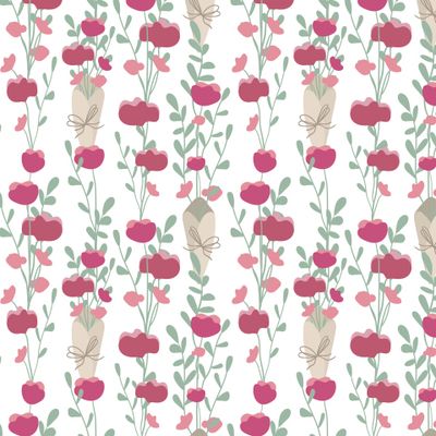pattern Flowers in craft paper 29102021 white