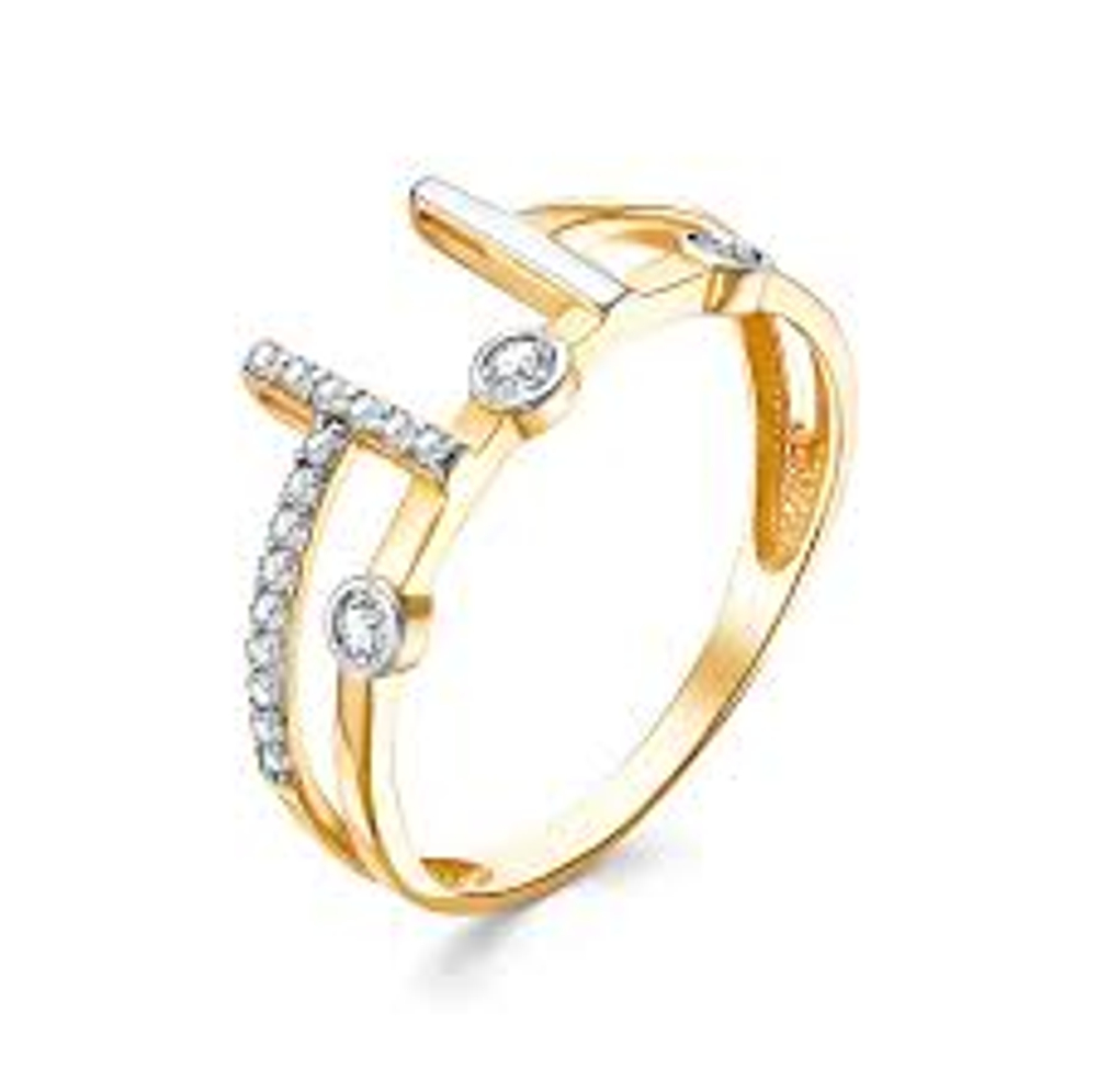 Кольцо из золота с фианитами