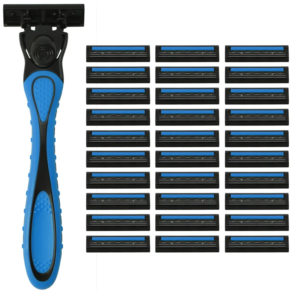 Бритвенный станок многоразовый мужской, 3 лезвия, 31 кассета, синий, X-ONE (ИКС-УАН), 700024