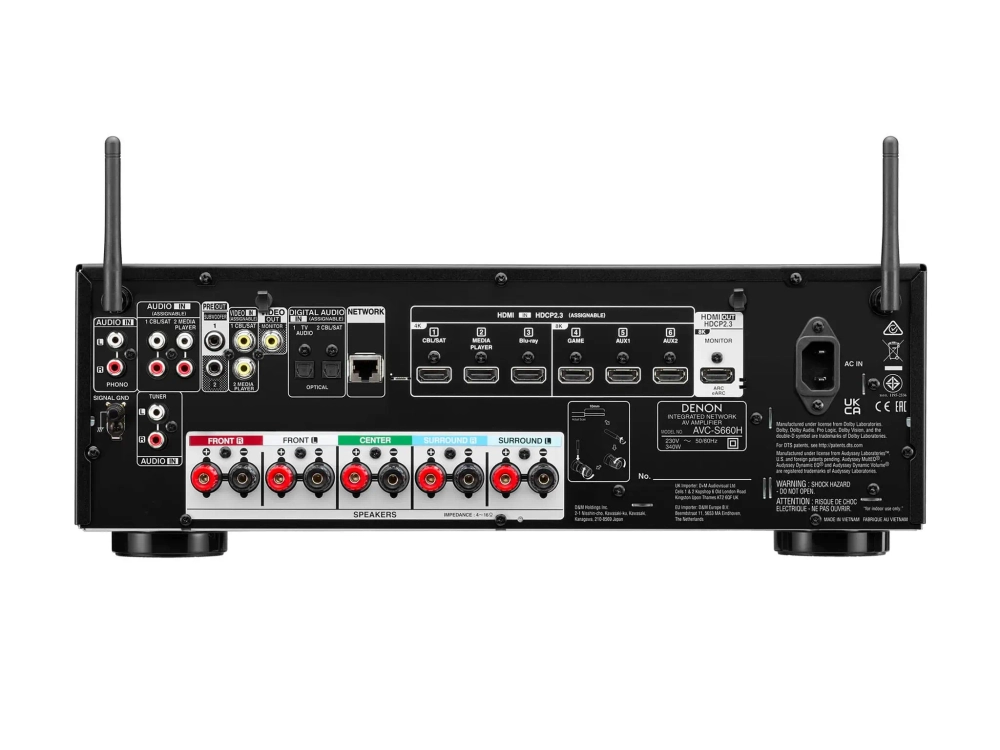AV-усилитель Denon AVC-S660H, 135Вт, 5.2, HDMI 8K, черный