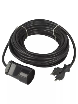 Удлинитель силовой в бухте Intro UP1100 10м без заземления 1 розетка ПВС 2х1мм, строительный садовый для газонокосилки и триммера