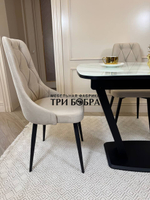 Кухонный раскладной стол "Прадо" белый мрамор и 4 стула ЛОНДОН