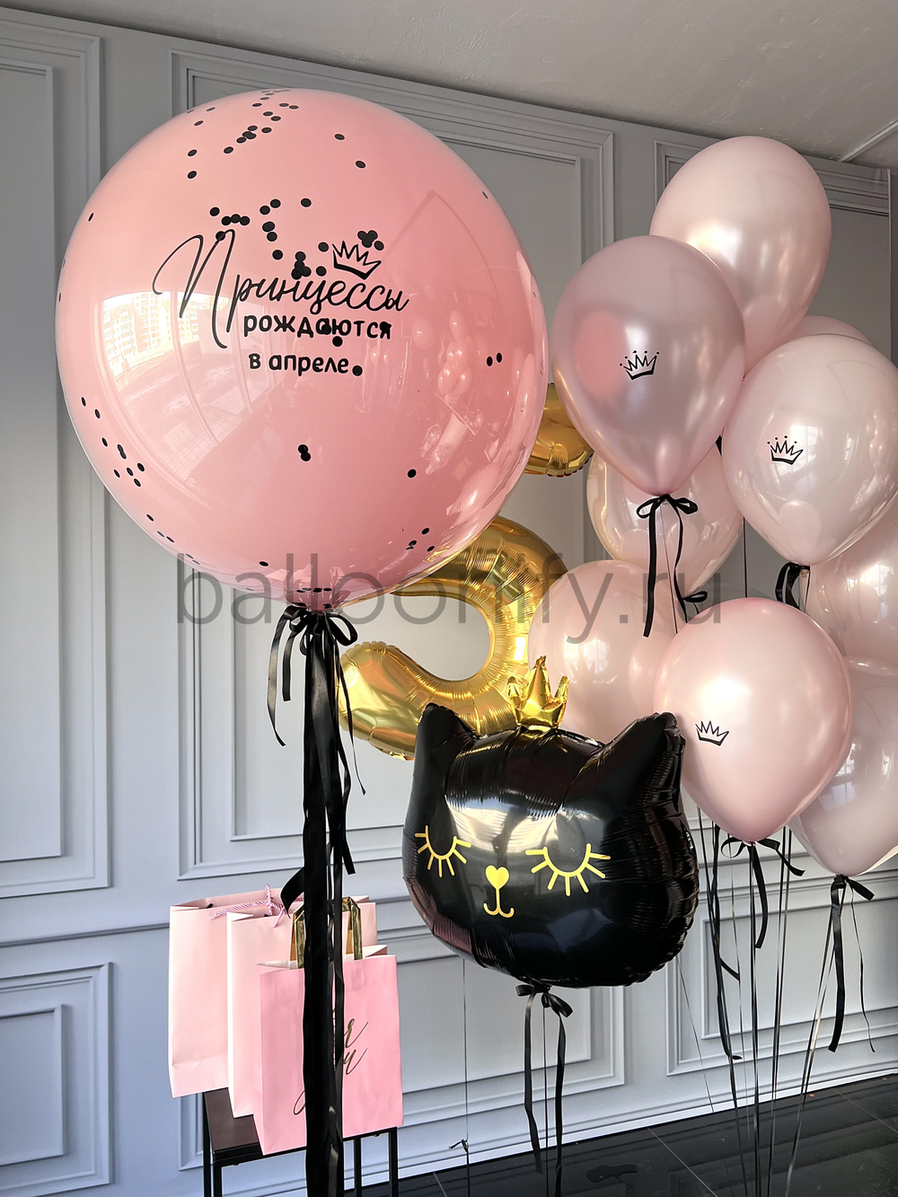 Набор шаров "Принцесса кошка" Дизайн № 2