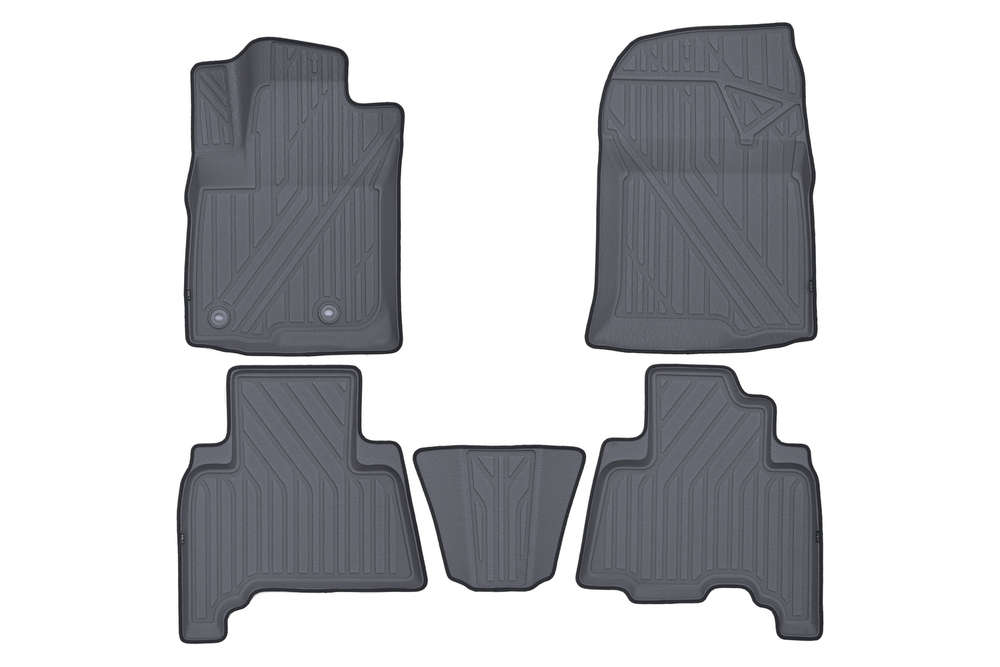 Коврики в салон для TOYOTA LC-150 Prado, 2013-, 5 шт. (полиуретан, серый, черный) арт.KVESTTYT00002KG