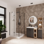 Душевое ограждение Niagara Nova NG-6814-08ВLACK (100х100х195) квадрат,черный,двери распашные,стекло прозрачное,1 место