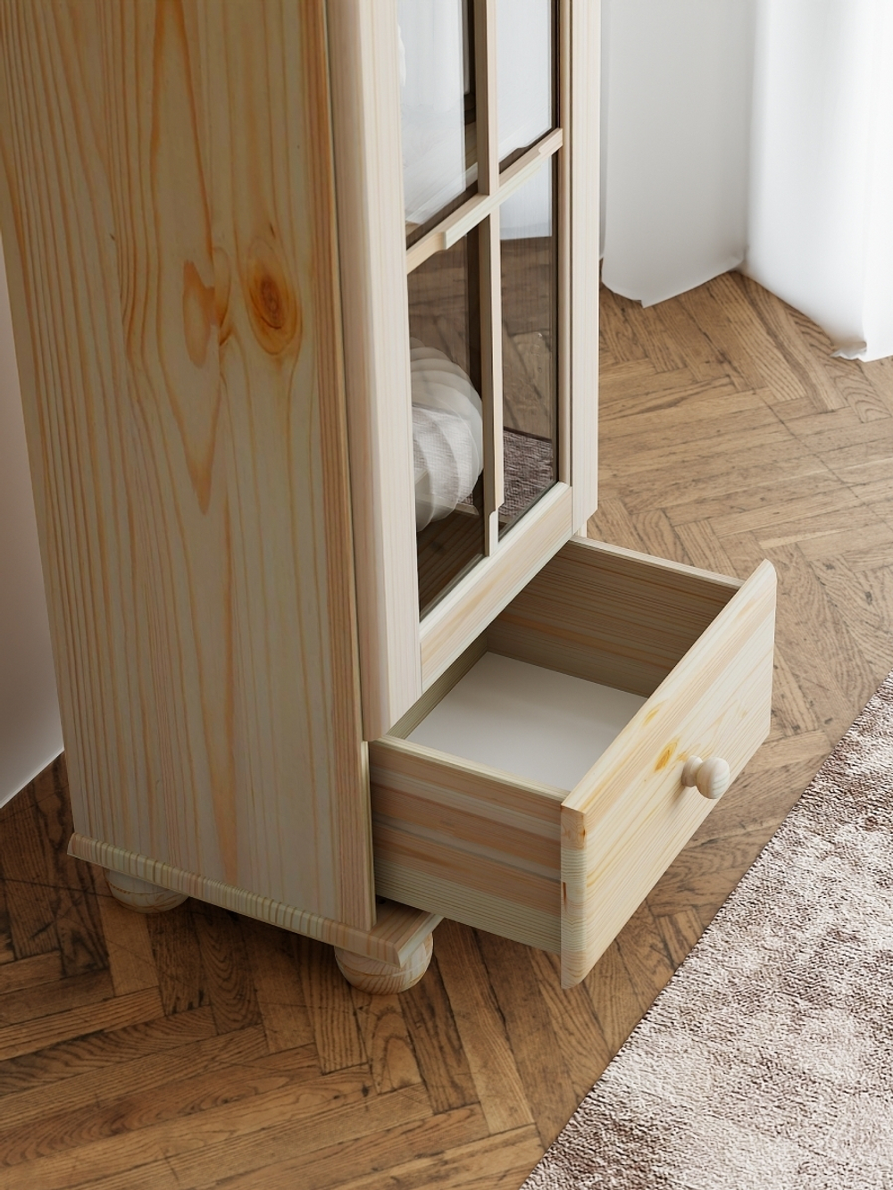 Шкаф витрина Бритта однодверная стеклянная