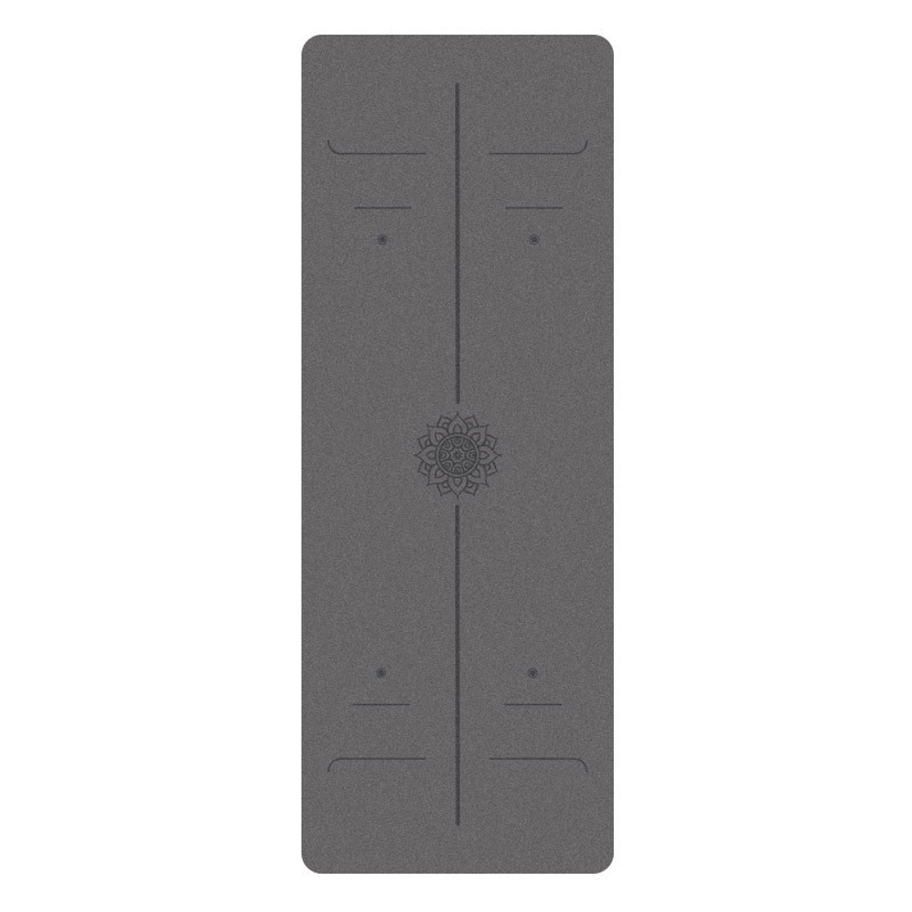 ULTRAцепкий 100% каучуковый коврик для йоги Simple Mandala Dark Grey 185*68*0,5 см