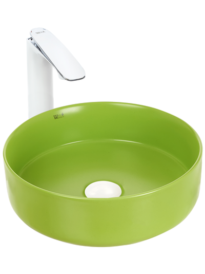 Раковина накладная (матовая бирюзовая) WeltWasser WW  ELBACH 3134 MGG 355х355х120