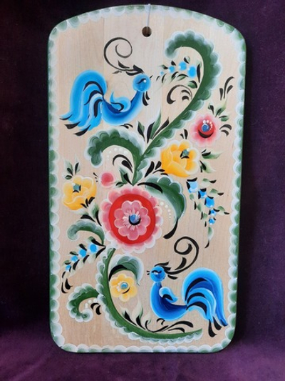 Доска разделочная, деревянная, расписная