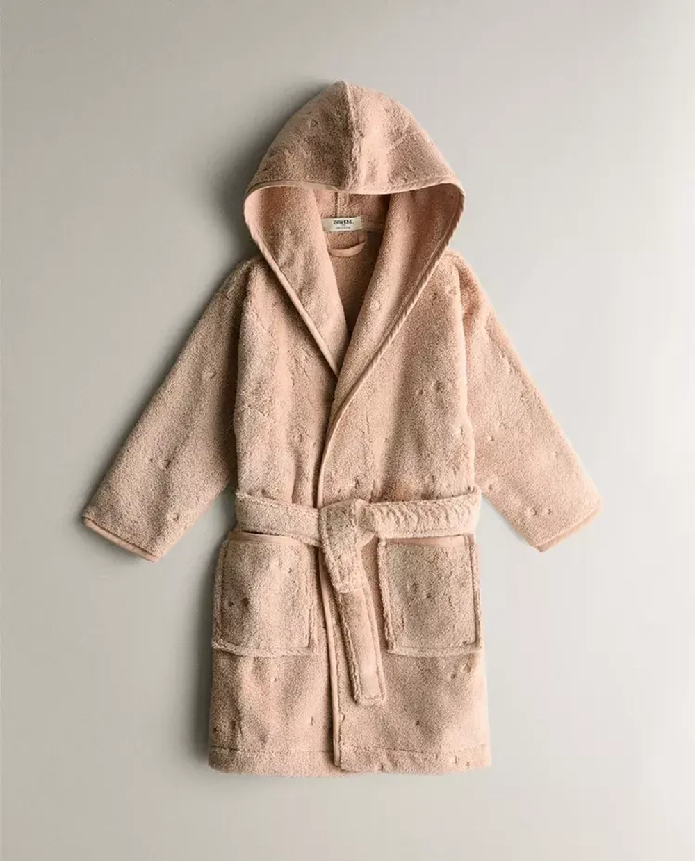 ZARA HOME ДЕТСКИЙ ХАЛАТ СО ЗВЕЗДАМИ И СЕРДЕЧКАМИ, РОЗОВЫЙ