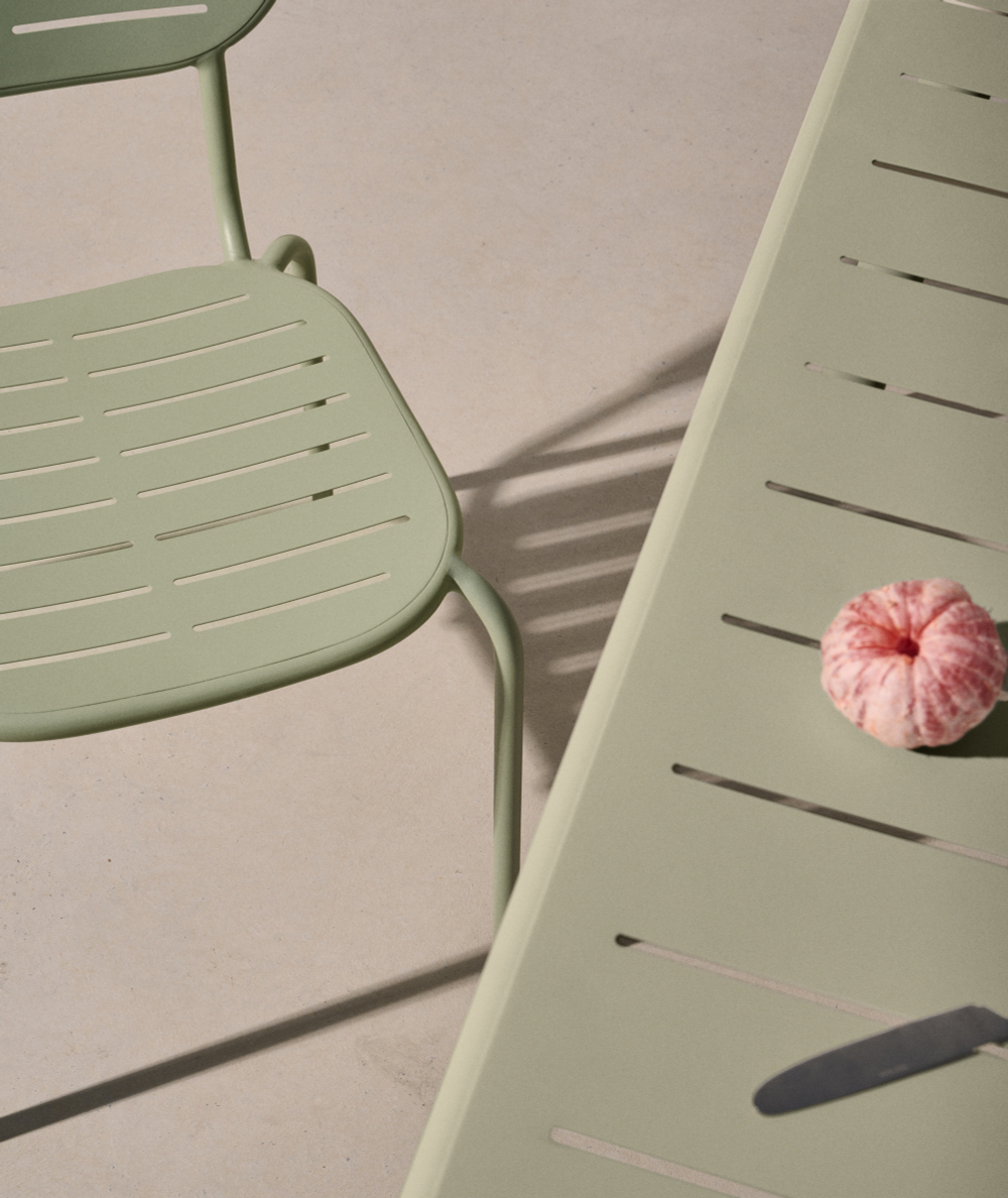 Уличный стол Brai из оцинкованной стали бирюзового цвета 180 x 90 см