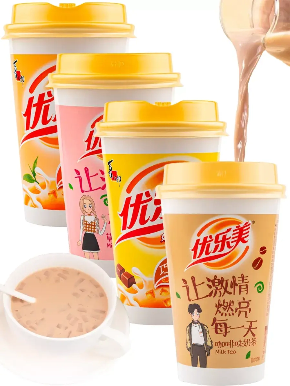 Молочный чай Оригинал, Клубника, Шоколад, Кофе 80 г * 4 шт