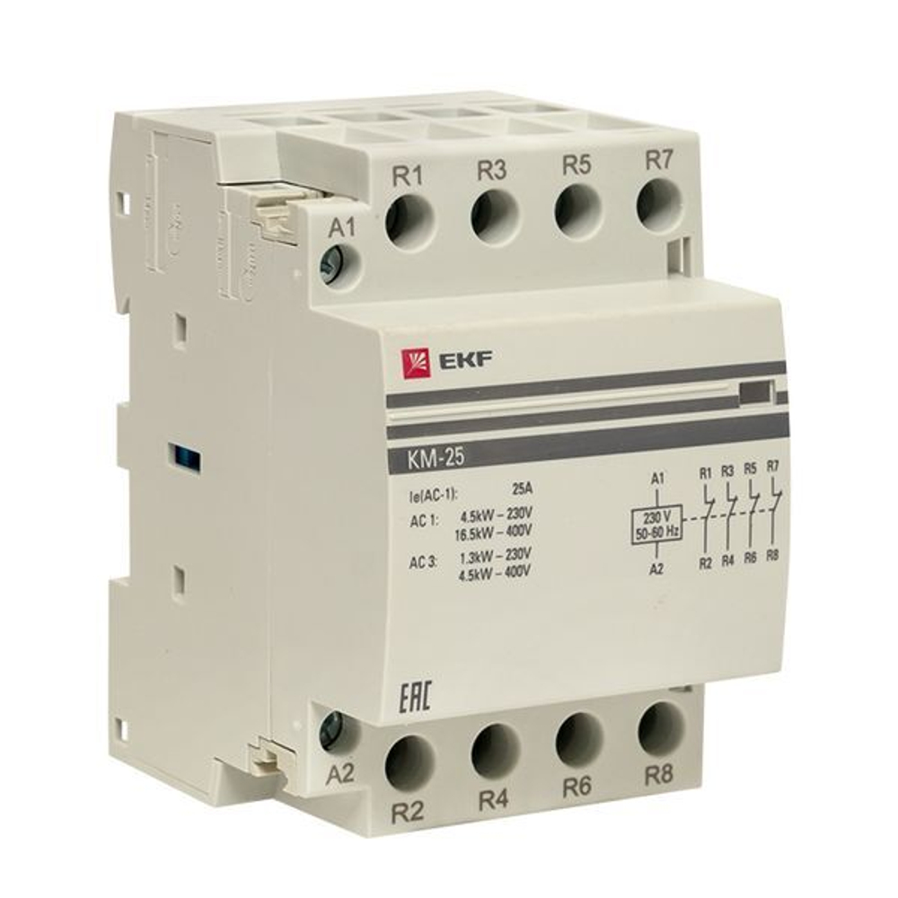 Контактор модульный КМ 25А 4NC (3 мод,) EKF PROxima