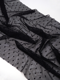 Сетка эластичная черная в горошек 5 мм метражом