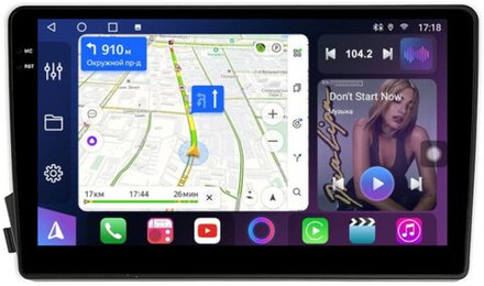 Магнитола для SsangYong Actyon 1 2005-2010, Kyron, Actyon Sports 2006-2016 - FarCar 158M монитор 9.5" QLED на Android 14, TS18, CarPlay, 4G SIM-слот