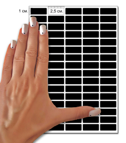 Черные виниловые наклейки для маркировки Policomprint М8, 25х10 мм. 160 шт. Глянец.