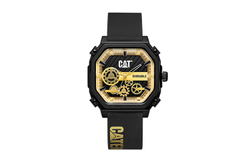CAT Wrist Watch Quartz Movement Silicone Strap 47mm Black Dial Women"s Watch CAT F81P1P1 1G Black