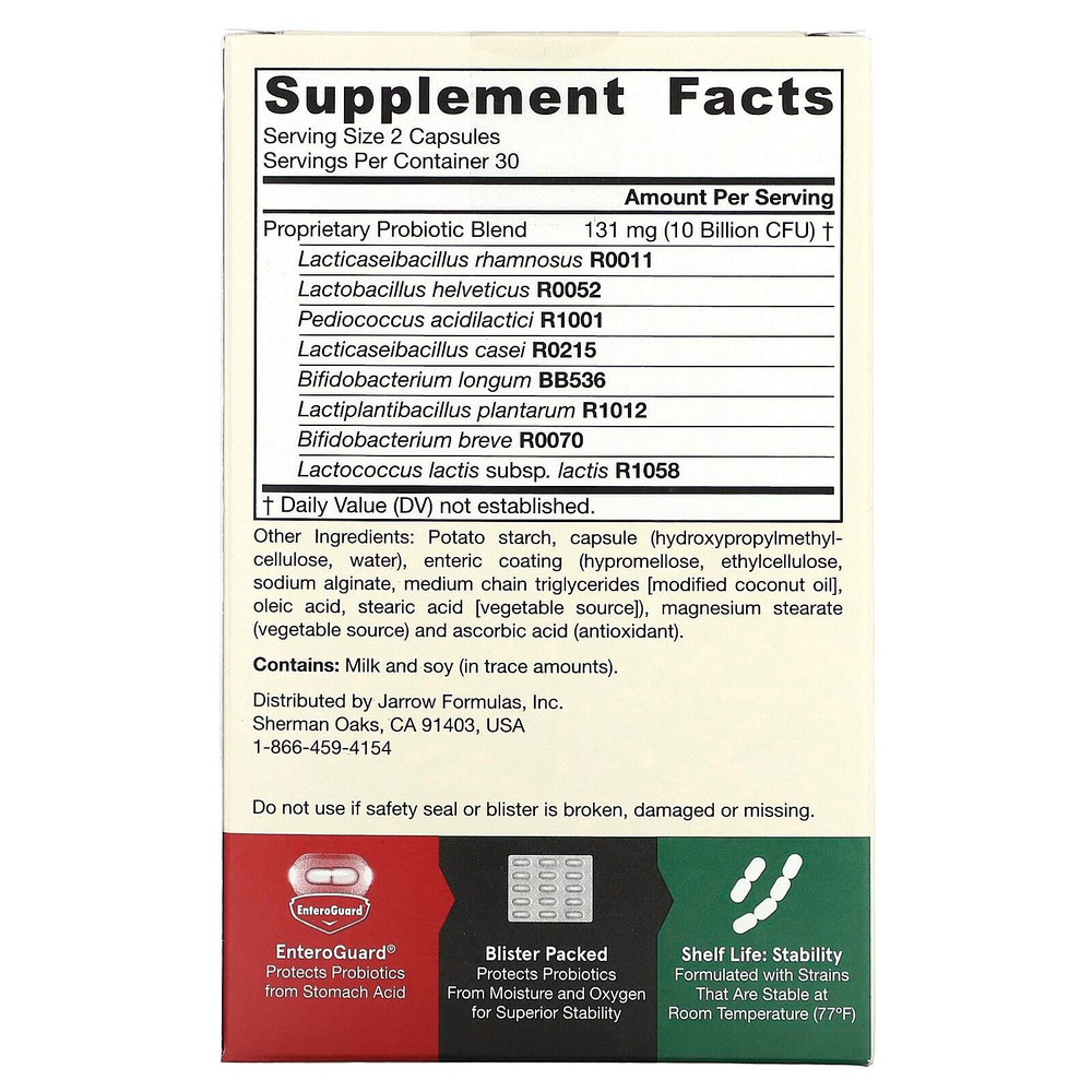 Jarrow Formulas, Jarro-Dophilus EPS, пробиотики, 60 растительных капсул (5 млрд в 1 капсуле)